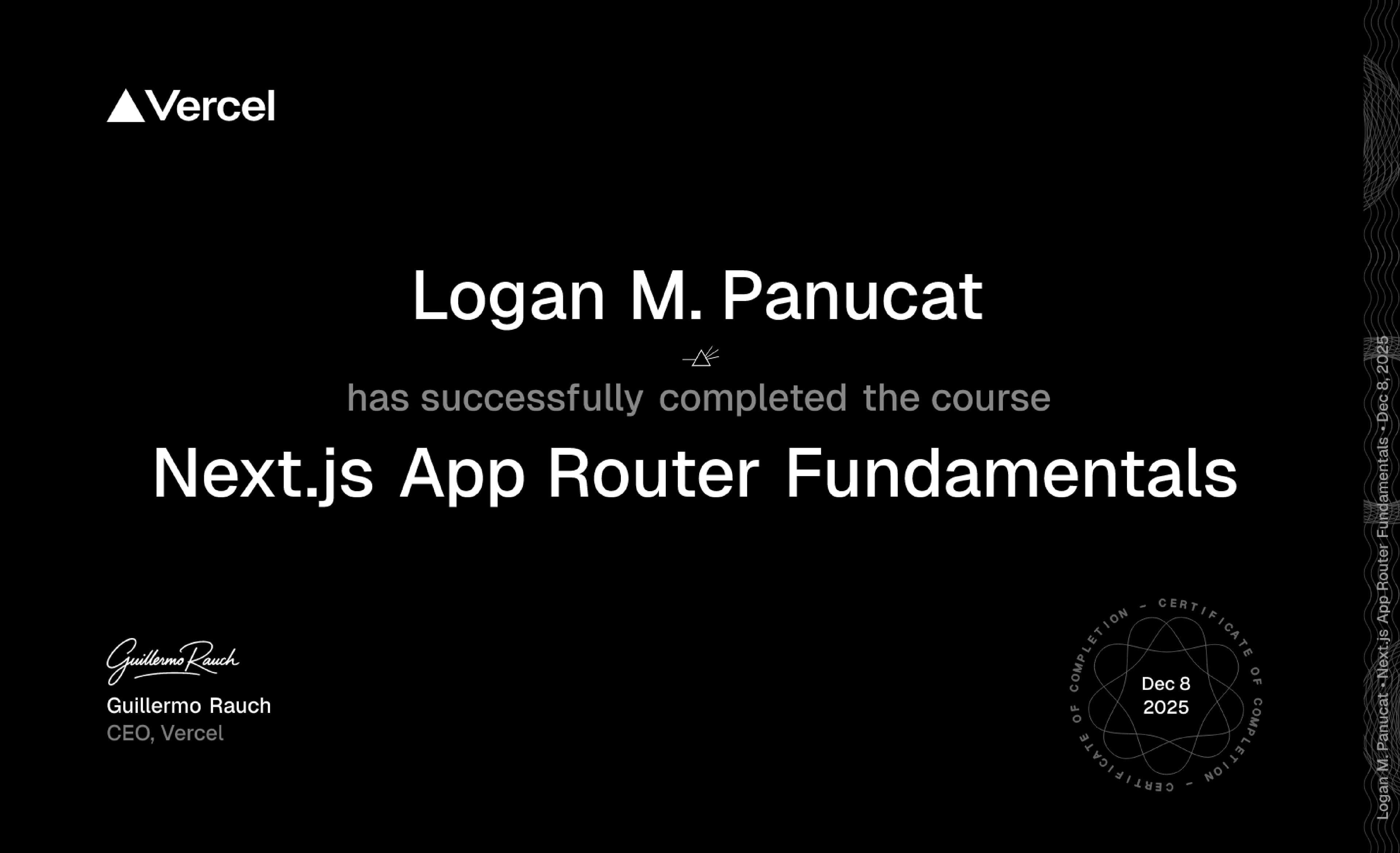 Next.js Advanced Certificate